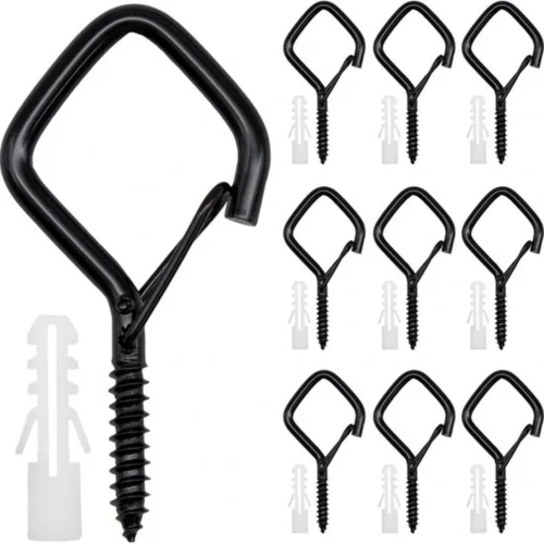 P-87213239642690-20260406121446.webp Unyqoos® Set van 20 zwarte roestvrijstalen schroefhaken voor binnen en buiten