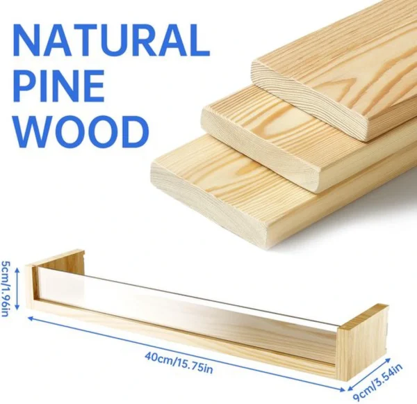 Unyqoos® Houten en acryl wandplankenset voor kinderkamer met veilige boekopslag