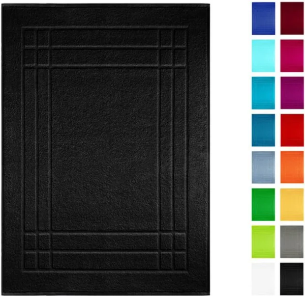 P-87213239667370-20260405135834.webp Unyqoos® Zwarte katoenen badmat 50x70 cm voor moderne en comfortabele badkamer