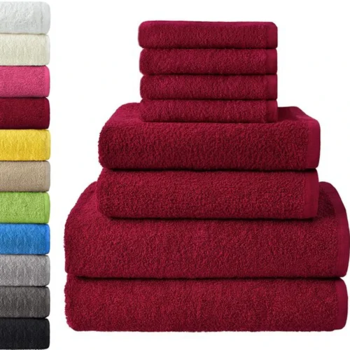 Unyqoos® Zachte 8-delige katoenen badtextielset met diverse maten handdoeken