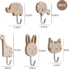 P-87213239674441-20260406121618.webp Unyqoos® Set van 10 houten dierenhaken voor kinderkamer en slaapkamer decoratie