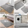 Unyqoos® Grijze badmatset met antislip en hoge waterabsorptie voor badkamer