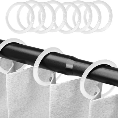 P-87213239693630-20260406121637.webp Unyqoos® Set van 100 witte O-vormige douchegordijnringen van kunststof