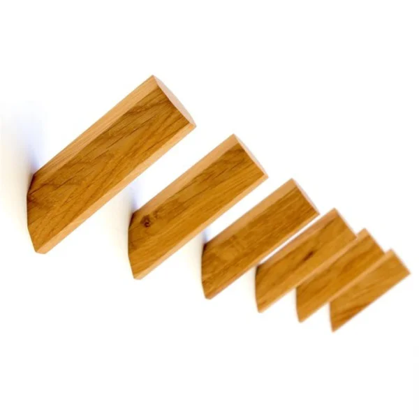 Unyqoos® Set van Vier Handgemaakte Eikenhouten Wandhaken voor Stijlvolle Organisatie