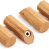 Unyqoos® Set van Vier Handgemaakte Eikenhouten Wandhaken voor Stijlvolle Organisatie