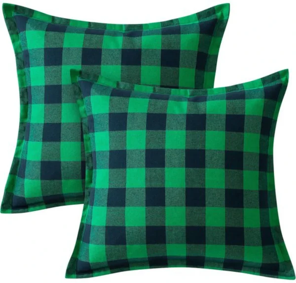 Unyqoos® Set van 2 stijlvolle geruite kussenhoezen voor bank, slaapkamer en woonkamer 40x40 cm