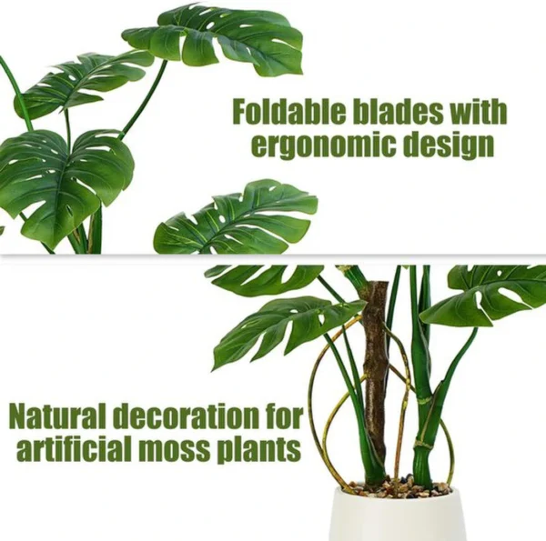Unyqoos® Grote kunst Monstera plant van 120 cm voor decoratie in huis of kantoor