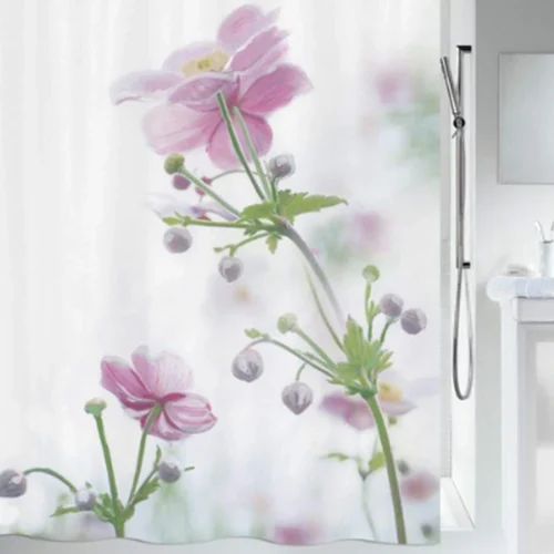 P-87213239743810-20260403114444.webp Unyqoos® Waterafstotend douchegordijn met bloemmotief en antibacteriële eigenschappen