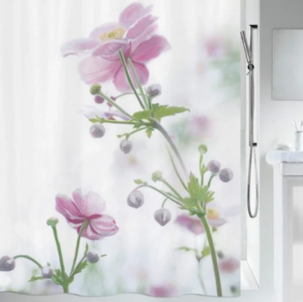 Unyqoos® Waterafstotend douchegordijn met bloemmotief en antibacteriële eigenschappen