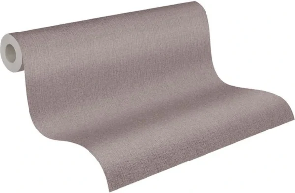 Unyqoos® Hoogwaardig bruin vliesbehang met linnenstructuur voor stijlvolle interieurs
