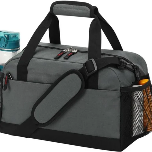 Unyqoos® Donkergrijze sporttas met waterdicht vak voor natte kleding en accessoires