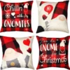 P-87213239759750-20260406112514.webp Unyqoos® Set van 4 Kerstkussenslopen met Scandinavische Kabouter- en Ruitpatronen