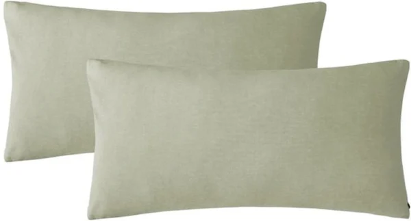 Unyqoos® Set van twee vintagegroene kussenslopen in katoen met ritssluiting