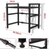 Unyqoos® Verstelbaar en Uitbreidbaar Keukenrek voor Magnetron met Haken, Zwart, Hoogte en Lengte Instelbaar