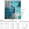 Unyqoos® Stijlvol Turquoise Douchegordijn met Abstracte Kunst voor Moderne Badkamers, Waterdicht en Wasbaar, Inclusief Haken