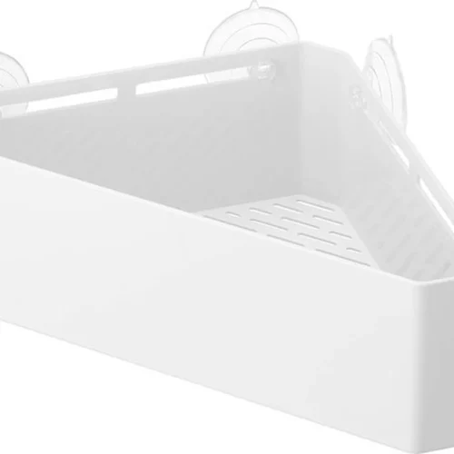 Unyqoos® Minimalistische hoekplank voor badkameropslag met zuignappen