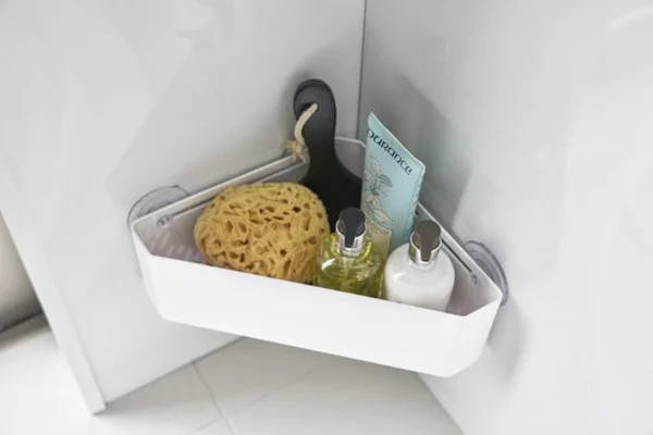 P-87213239811672-20260405174432.webp Unyqoos® Minimalistische hoekplank voor badkameropslag met zuignappen