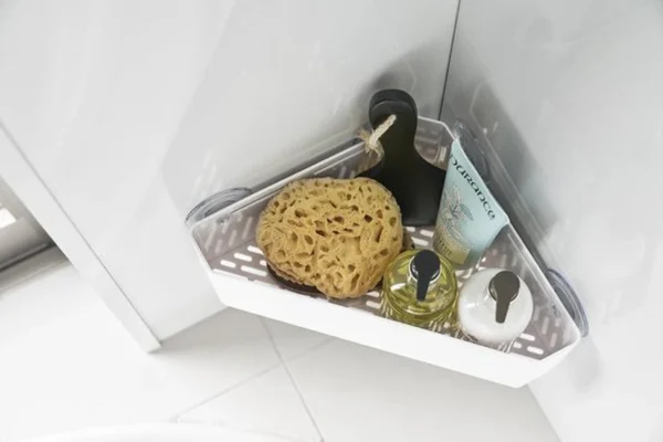 P-87213239811676-20260405174434.webp Unyqoos® Minimalistische hoekplank voor badkameropslag met zuignappen