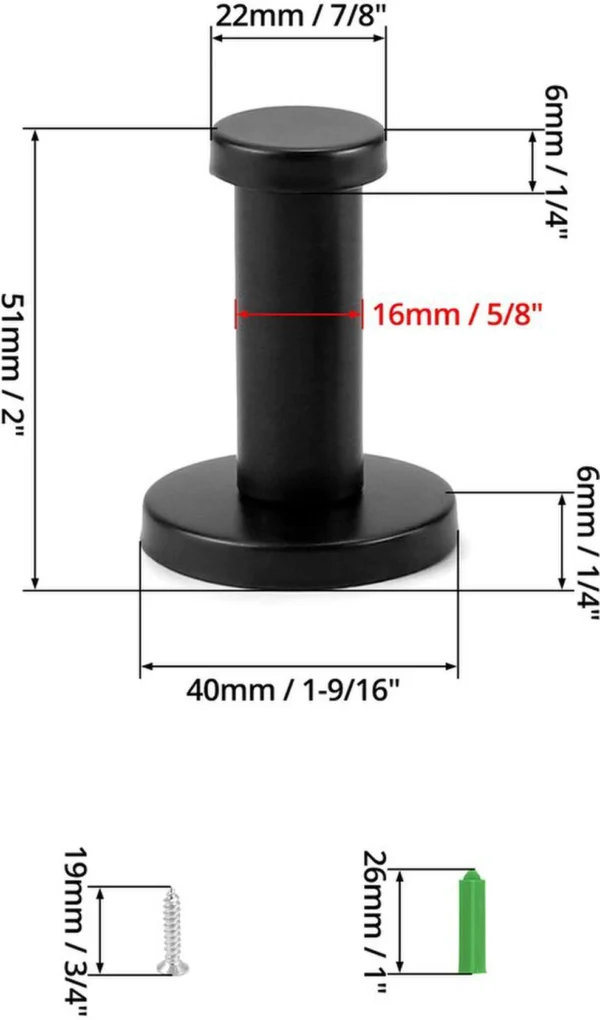 P-87213239812282-20260406121858.webp Unyqoos® Set van 8 roestvrijstalen zwarte haken voor veelzijdig gebruik in huis