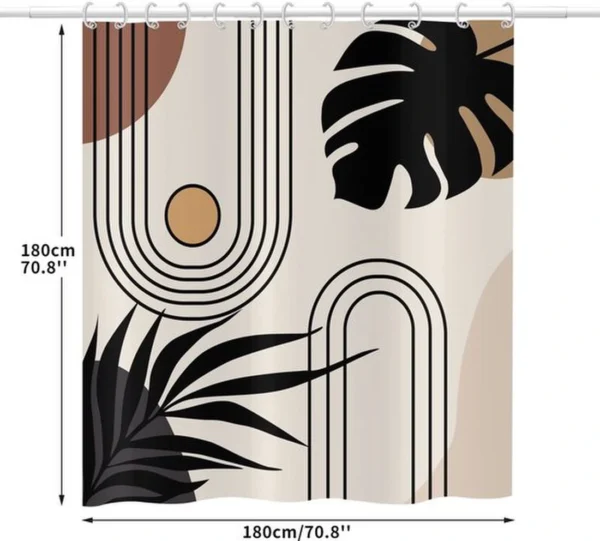 Unyqoos® Elegant en Modern Douchegordijn met Boho-Design, Abstracte Patronen en Waterdichte Functie, Inclusief Haken
