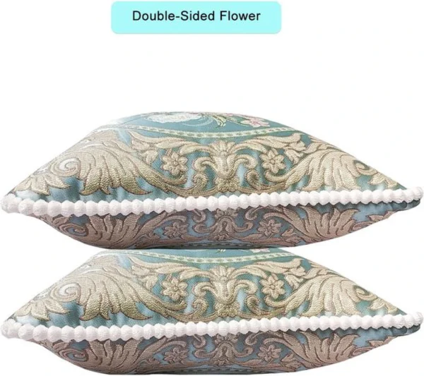 Unyqoos® Set van 2 decoratieve kussenhoezen met vintage bloemen en ademende stof