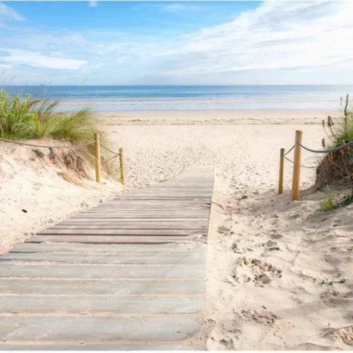 Unyqoos® Hoogwaardig vliesbehang met strand en zee motief voor een serene sfeer