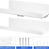 P-87213239849915-20260406081715.webp Unyqoos® Set van twee zwevende witte wandrekken voor veelzijdige opbergruimte
