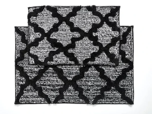 Unyqoos® Set van twee zachte en absorberende badmatten met antislip achterkant