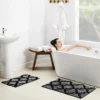 Unyqoos® Set van twee zachte en absorberende badmatten met antislip achterkant