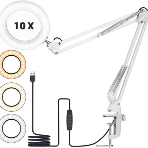 Unyqoos® Dimbare LED Vergrootlamp met Klem en Standaard voor Precies Werk en Lezen
