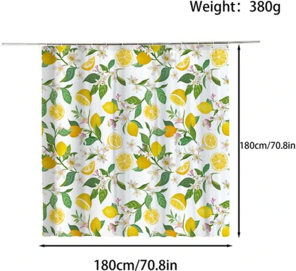 Unyqoos® Retro Geel Douchegordijn met Bloemenpatroon voor Badkamerdecoratie