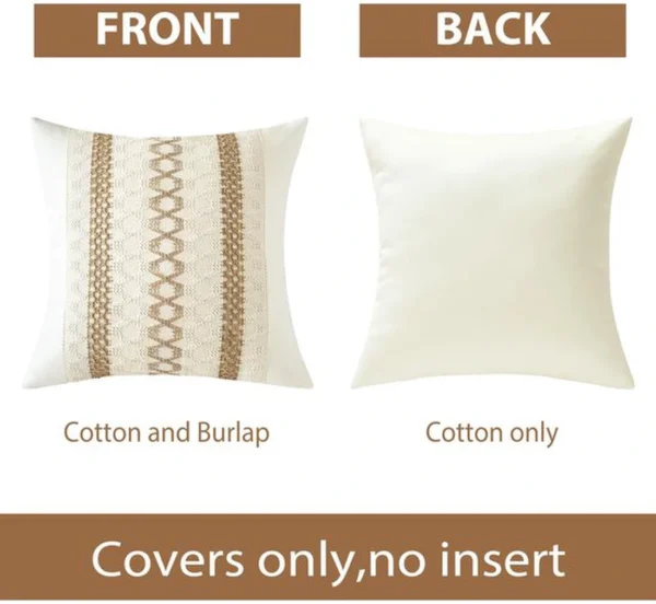 Unyqoos® Decoratieve boho kussenhoes van katoen en jute voor woonkamer