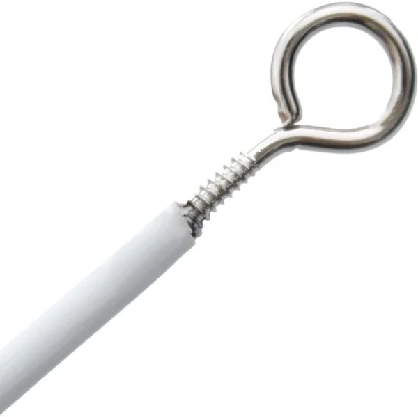 Unyqoos® Witte gordijndraad van 3 meter met schroefogen en haken voor veelzijdig gebruik