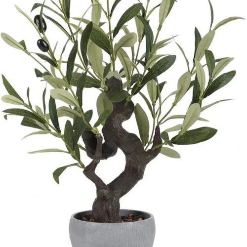 Unyqoos® Realistische kunstmatige olijfboom in stenen pot voor elk interieur