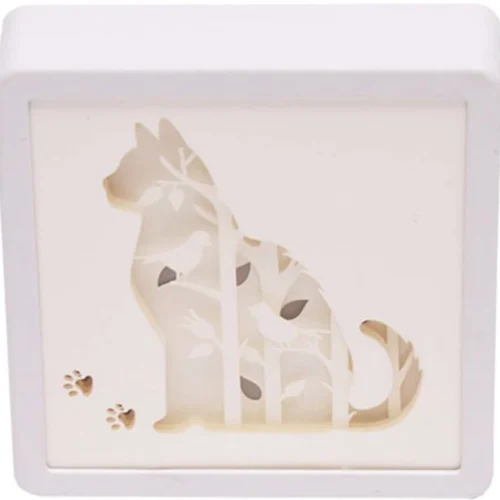 Unyqoos® Creatieve 3D Papercut Lichtbox met Katontwerp voor Sfeervolle Verlichting