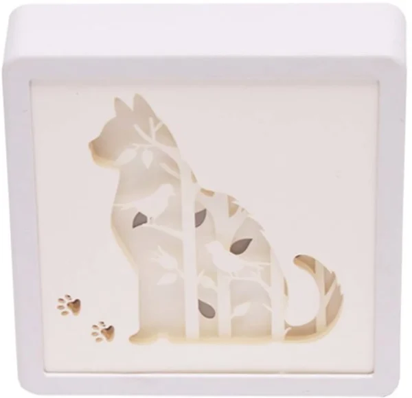 Unyqoos® Creatieve 3D Papercut Lichtbox met Katontwerp voor Sfeervolle Verlichting