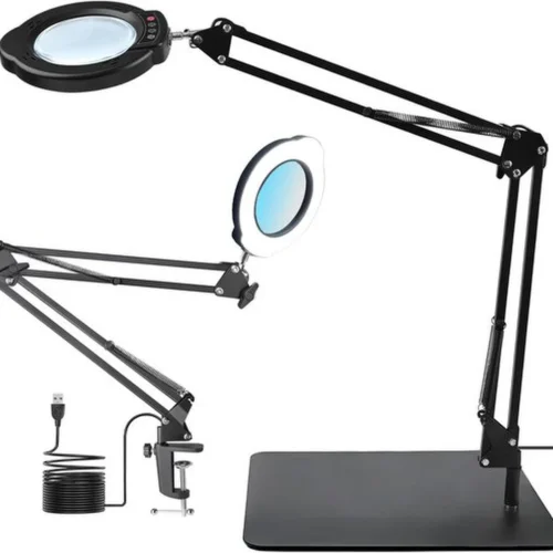 Unyqoos® Verlichte vergrootlamp met verstelbare zwenkarm en heldere glazen lens
