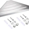 Unyqoos® Roestvrijstalen Hoekdoucherek Wandplank Driehoekige Opberger voor Badkamer en Keuken 30 cm Zilver