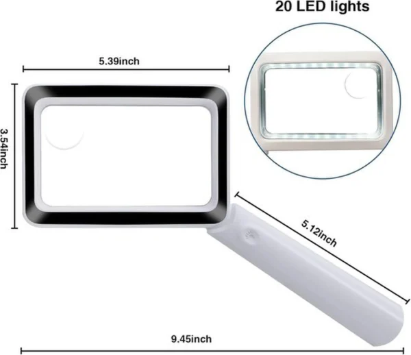 Unyqoos® Oplaadbaar LED-vergrootglas met 4x vergroting voor eenvoudig lezen