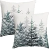 Unyqoos® Set van 2 decoratieve kussenhoezen met kerstmotief voor winterse sfeer