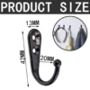 Unyqoos® Zwarte wandhaken set van 20 stuks met schroeven voor diverse toepassingen