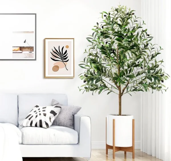 Unyqoos® Grote Olijfboom van Kunststof voor Binnen en Buiten met Realistische Details