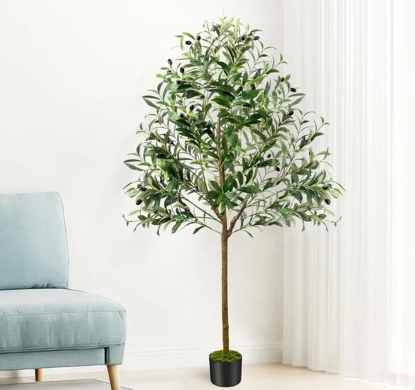 Unyqoos® Grote Olijfboom van Kunststof voor Binnen en Buiten met Realistische Details