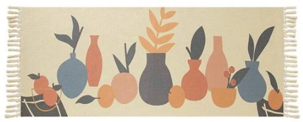 P-87213580432740-20260405141846.webp Unyqoos® Vintage katoenen vloerkleed met handgeweven kwastjes voor elke kamer