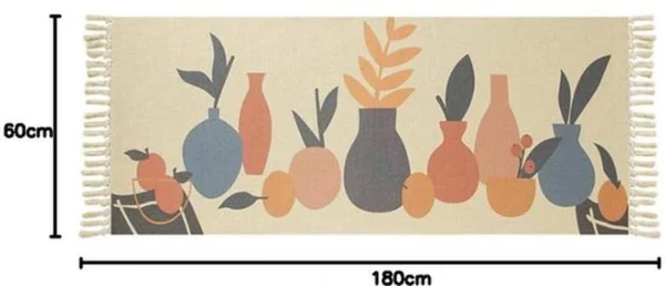 P-87213580432741-20260405141852.webp Unyqoos® Vintage katoenen vloerkleed met handgeweven kwastjes voor elke kamer