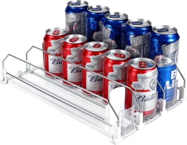 Unyqoos® Ruimtebesparende drankorganizer voor koelkast met automatische toevoer