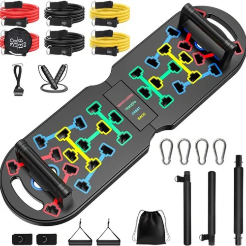Unyqoos® Complete en Draagbare Fitnessset voor Thuis met Push-upbord en Weerstandsbanden
