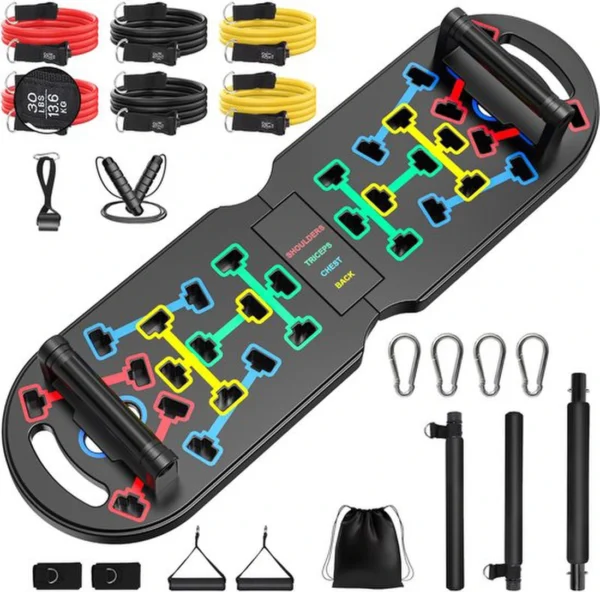 Unyqoos® Complete en Draagbare Fitnessset voor Thuis met Push-upbord en Weerstandsbanden