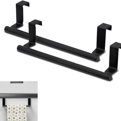 Unyqoos® Set van 2 roestvrijstalen handdoekhouders zonder boren voor keuken en badkamer