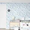 P-87213580587114-20260405113410.webp Unyqoos® Zelfklevend blauw-wit bloemenpatroon vinylbehang voor diverse oppervlakken